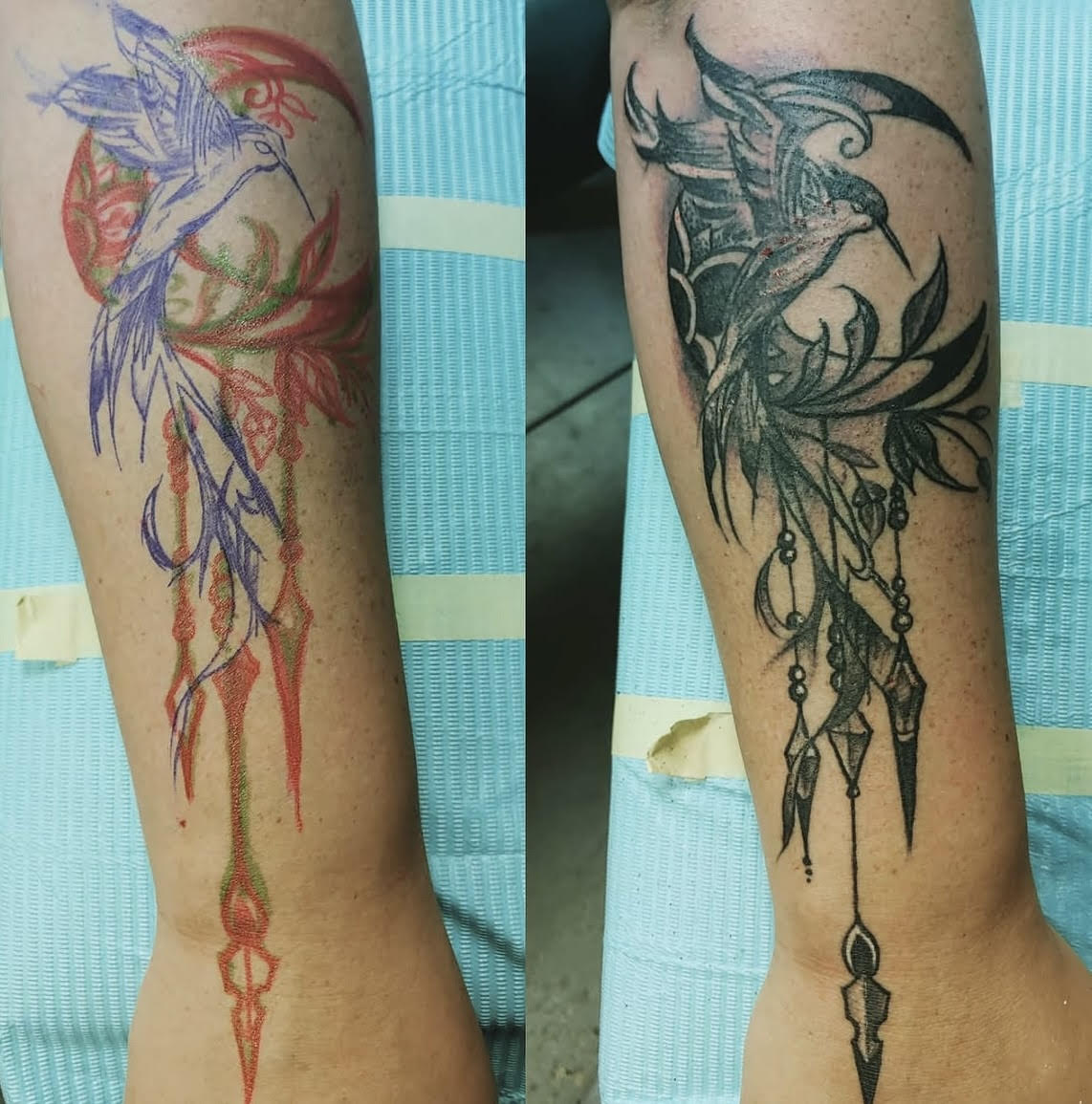 Tempt, tattoo artist specializing in geometric and traditional work at Rockstar Tattoo